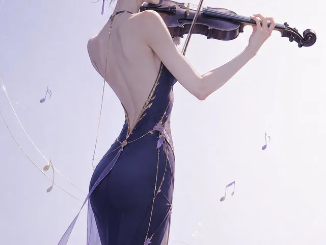 优雅的小提琴家极简插图 preview image 1