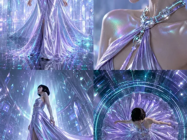 Futuristic Ice Palace Fashion Collage preview image 1