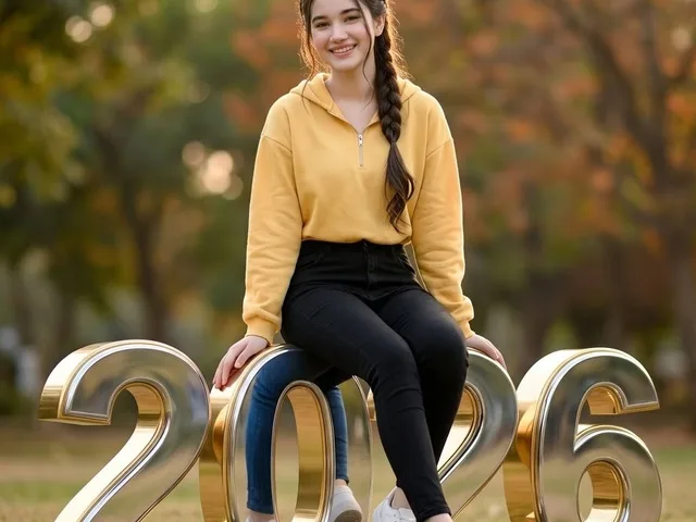 College Girl Sitting on 2026 Numbers preview image 1