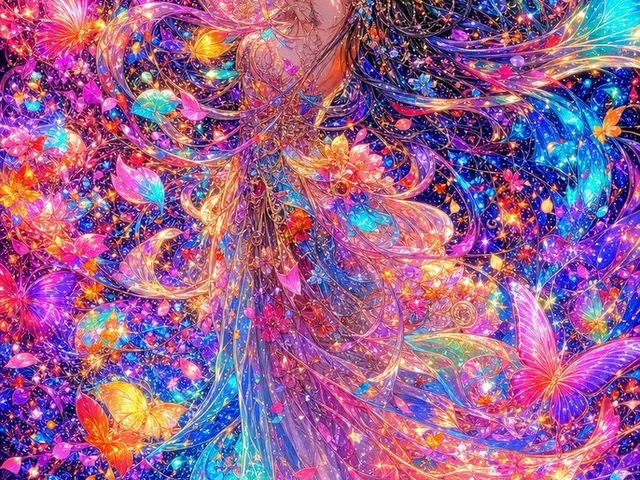 Neon Butterfly Fairy Fantasy preview image 1