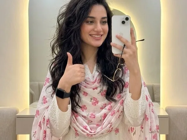 Backlit Mirror Selfie in Floral Shalwar Kameez preview image 1