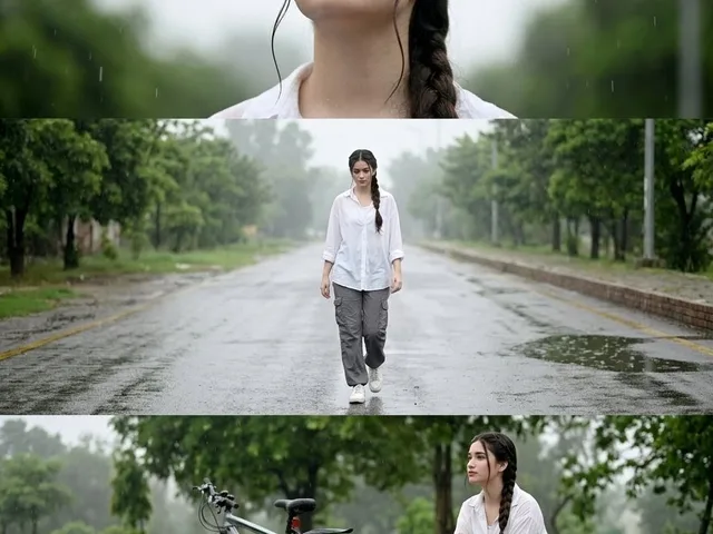 Rainy Street Triptych Portrait preview image 1