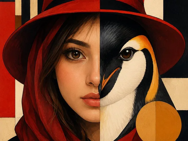 Surreal Human-Penguin Hybrid Portrait preview image 1