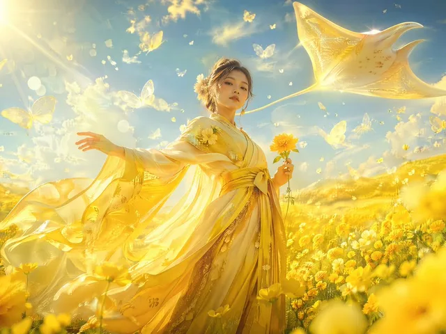 Surreal Low-Angle Floral Portrait preview image 1