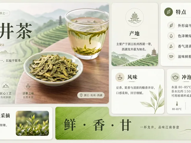 Clean Longjing Tea Infographic Upscale preview image 1