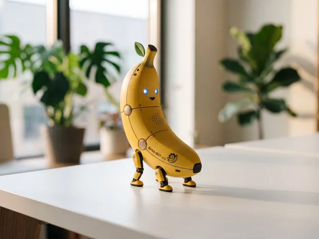 Cute Banana Robot on Table preview image 1