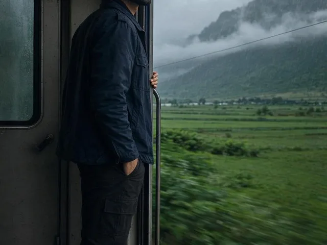 Realistic Train Portrait with Rainy Atmosphere preview image 1