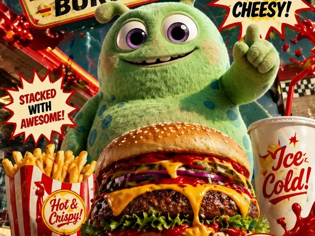 Retro Fast Food Poster Ad preview image 1