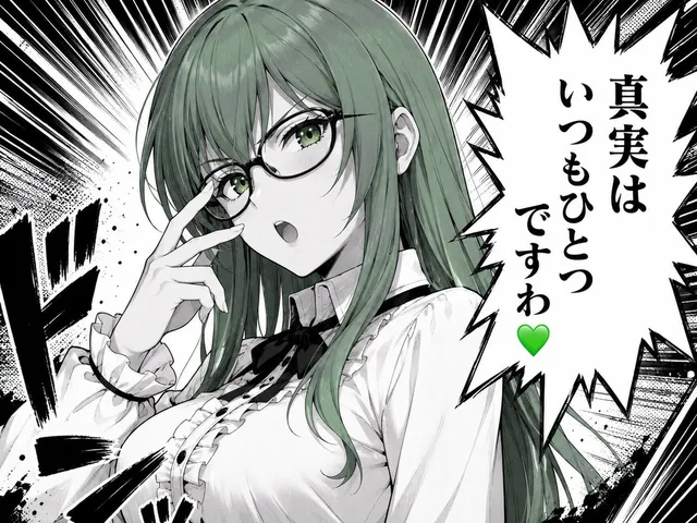 Green-Haired Manga Lady Speech Bubble - 1 preview image 1