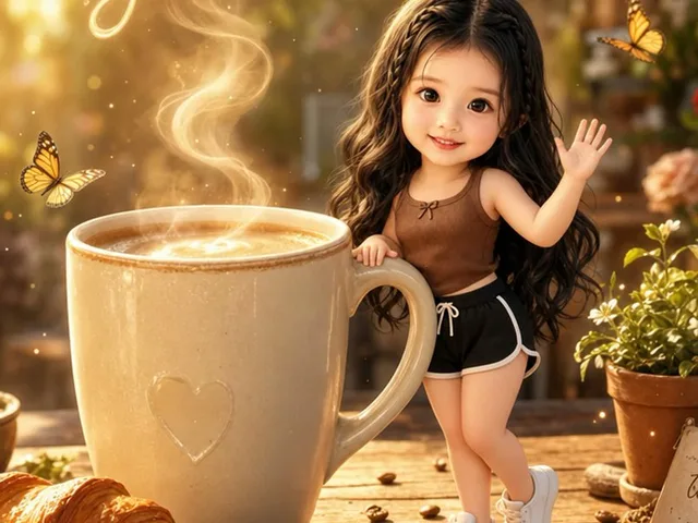 Chibi Character Garden Café Scene preview image 1