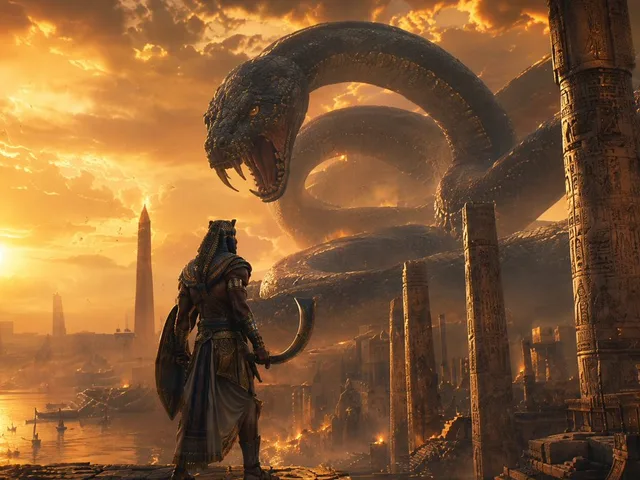 Egyptian Hero vs Giant Serpent preview image 1