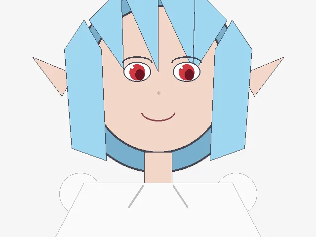 Crude Geometric Blue-Haired Elf Girl preview image 1