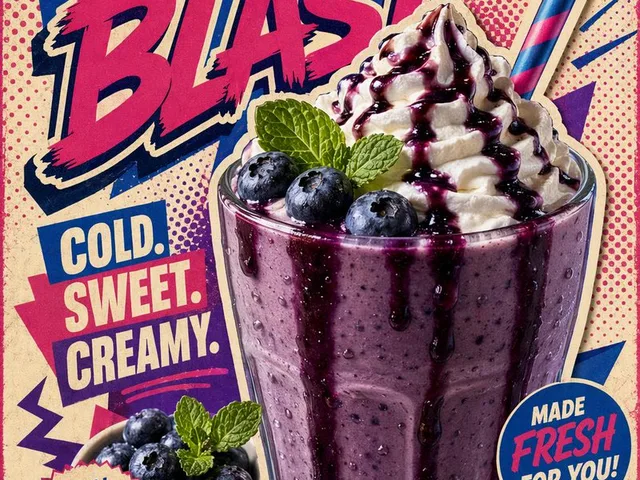 Retro Pop Art Blueberry Shake Poster - 1 preview image 1
