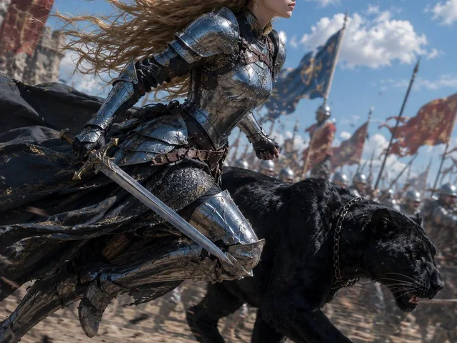 Blonde Knight and Black Panther Battle Charge preview image 1