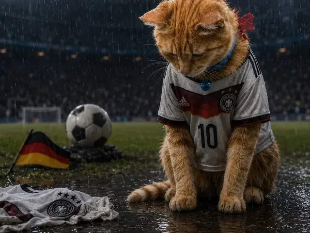 Sad Football Cat in Germany Jersey preview image 1