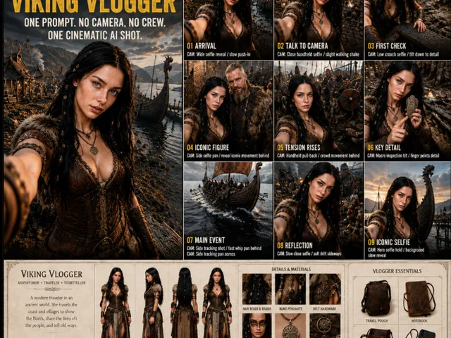 Seedance Viking Vlogger Storyboard Poster preview image 1