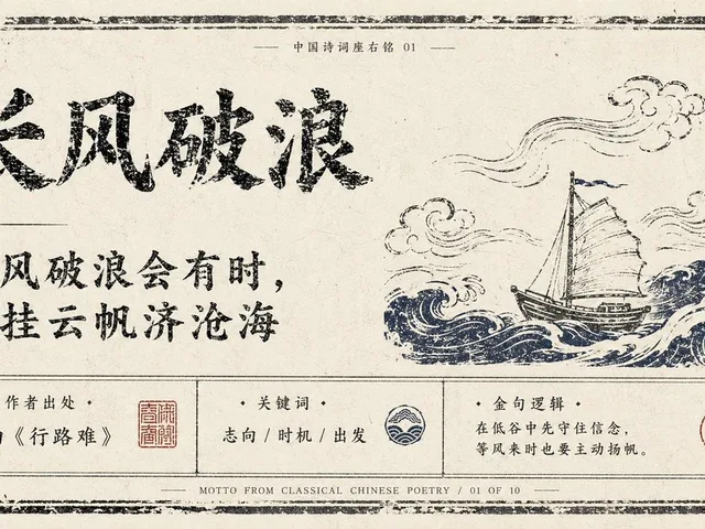 Antique Chinese Poetry Motto Poster - 1 preview image 1