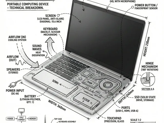 Technical Laptop Infographic Illustration preview image 1