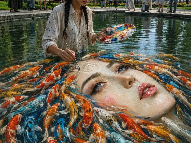 Surreal Koi Pond Portrait Painter preview image 1