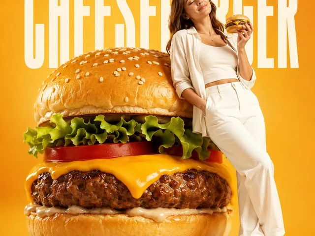 Minimalist Giant Cheeseburger Ad Concept preview image 1