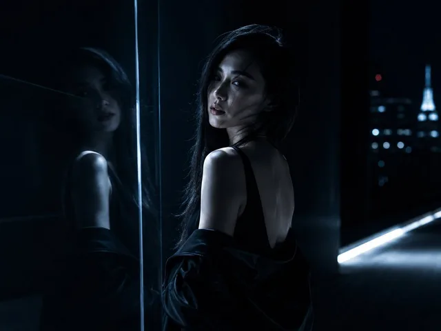 Moody Night Balcony Fashion Portrait preview image 1