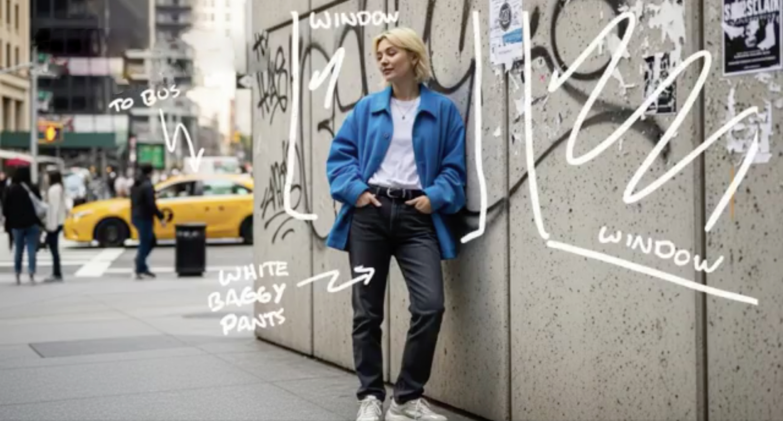 Urban doodle style female illustration